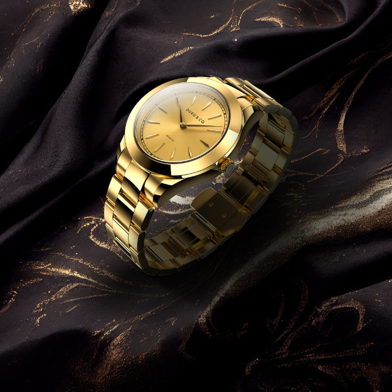 Gold stainless steel watch from Duku & co