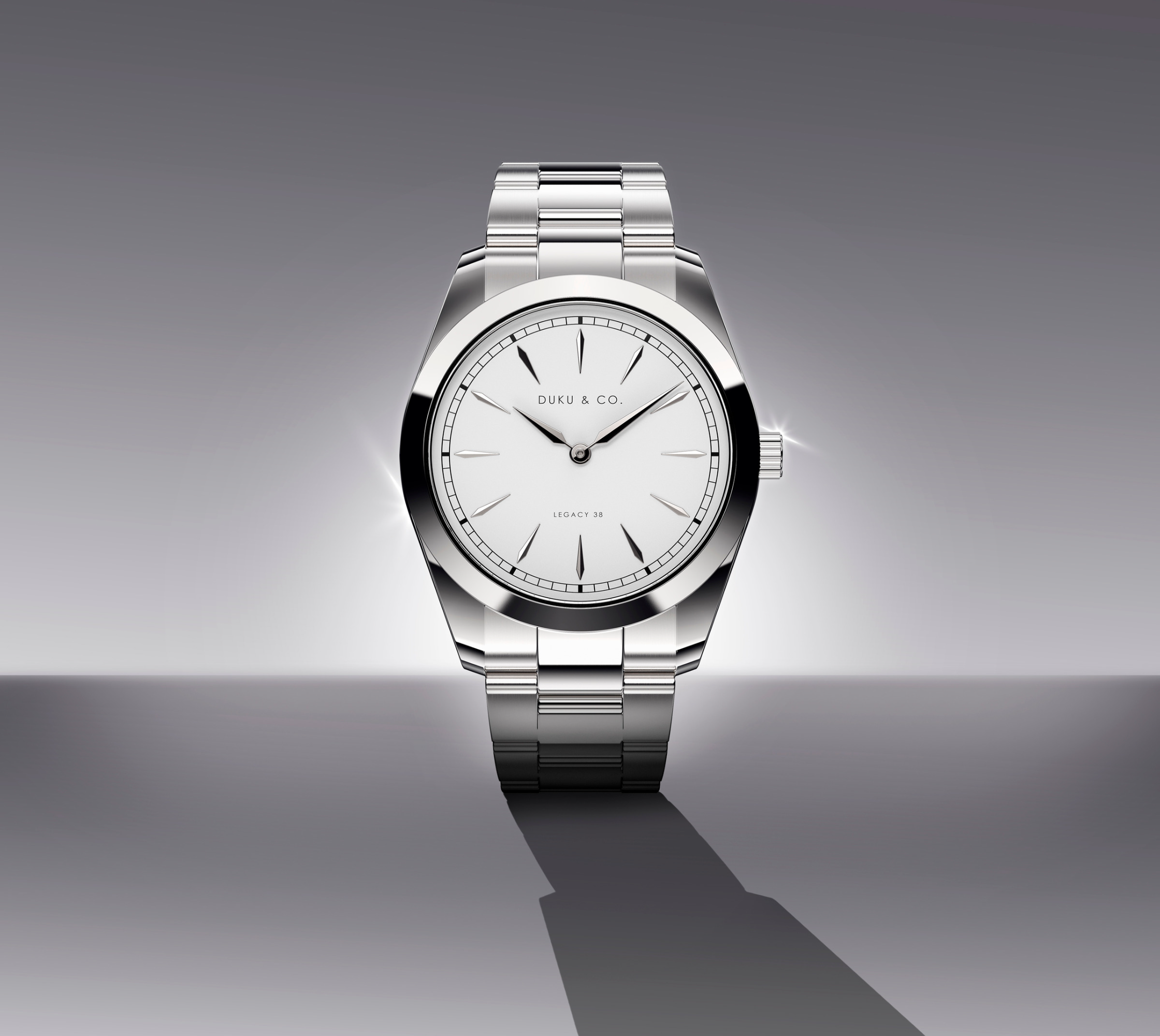 Silver and White Stainless Steel Watch from Duku & Co. 