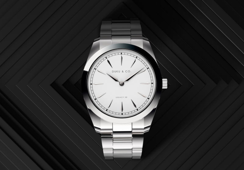 White and Silver watch from Duku & Co.