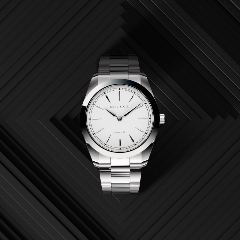 White and Silver watch from Duku & Co.