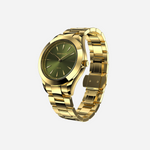 Gold and Green Stainless Steel Watch