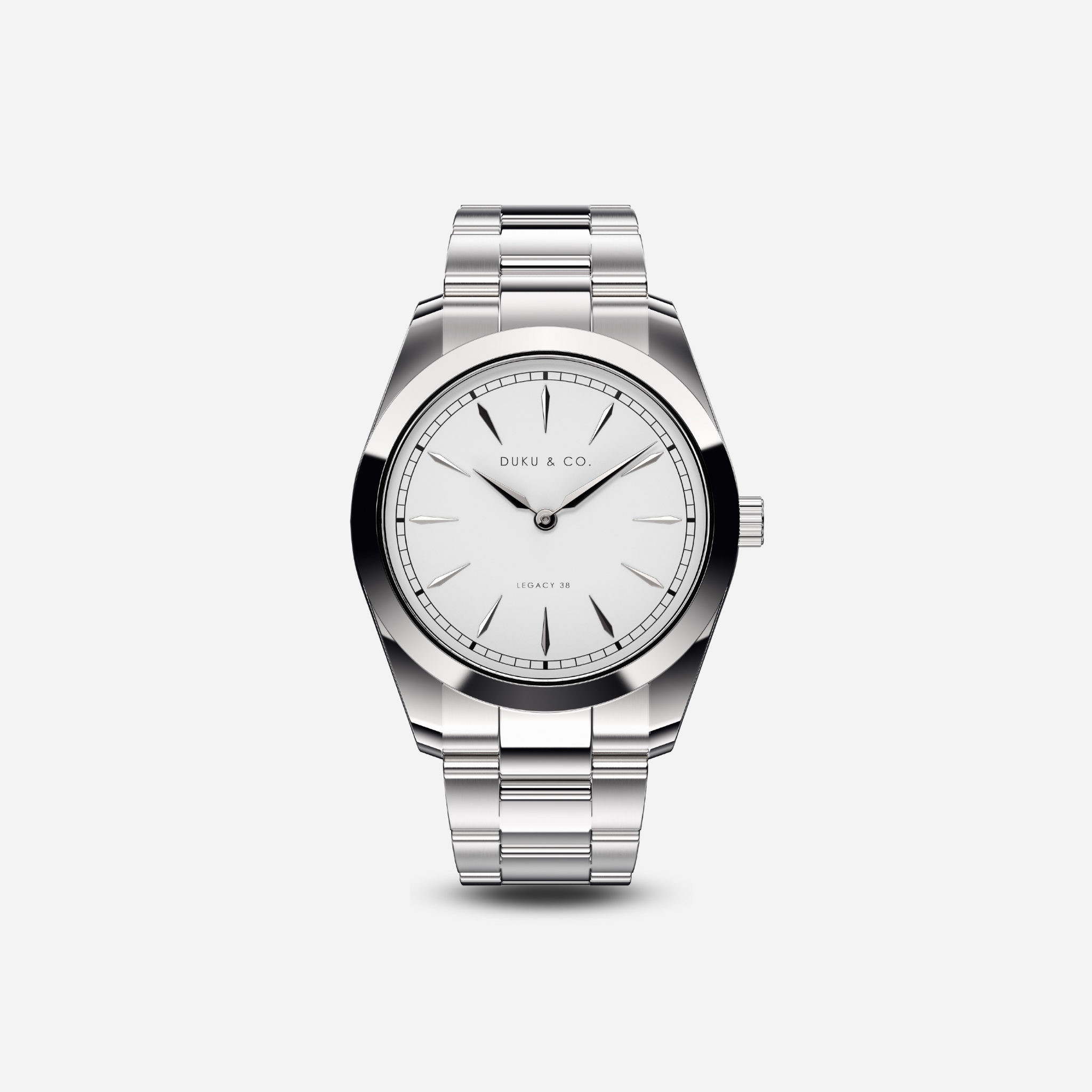 Silver and White Stainless Steel Watch from Duku & Co.